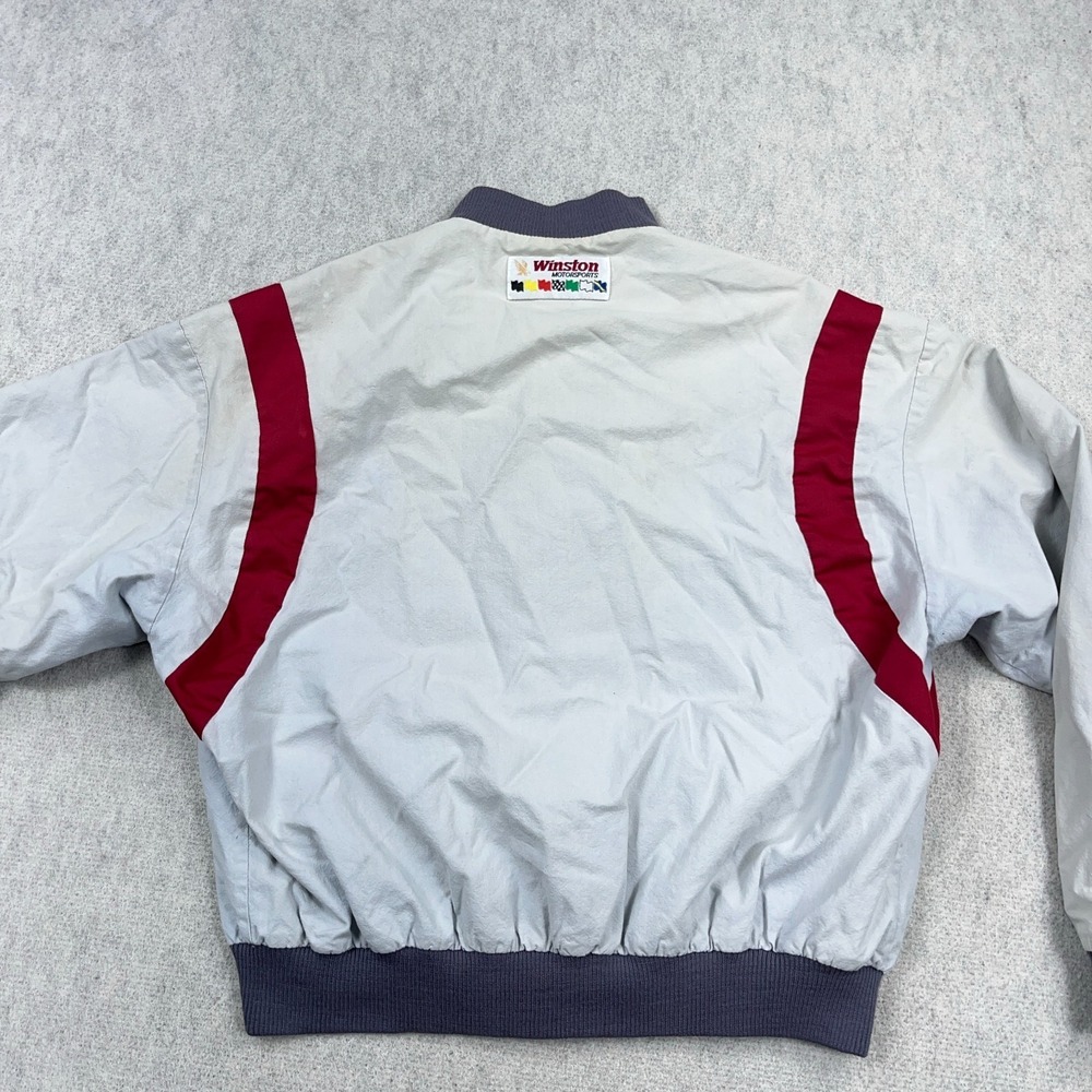 Vintage Winston Cup Jacket Men Large Gray Bomber USA 80s 90s Nascar Racing Worn - Picture 8 of 15